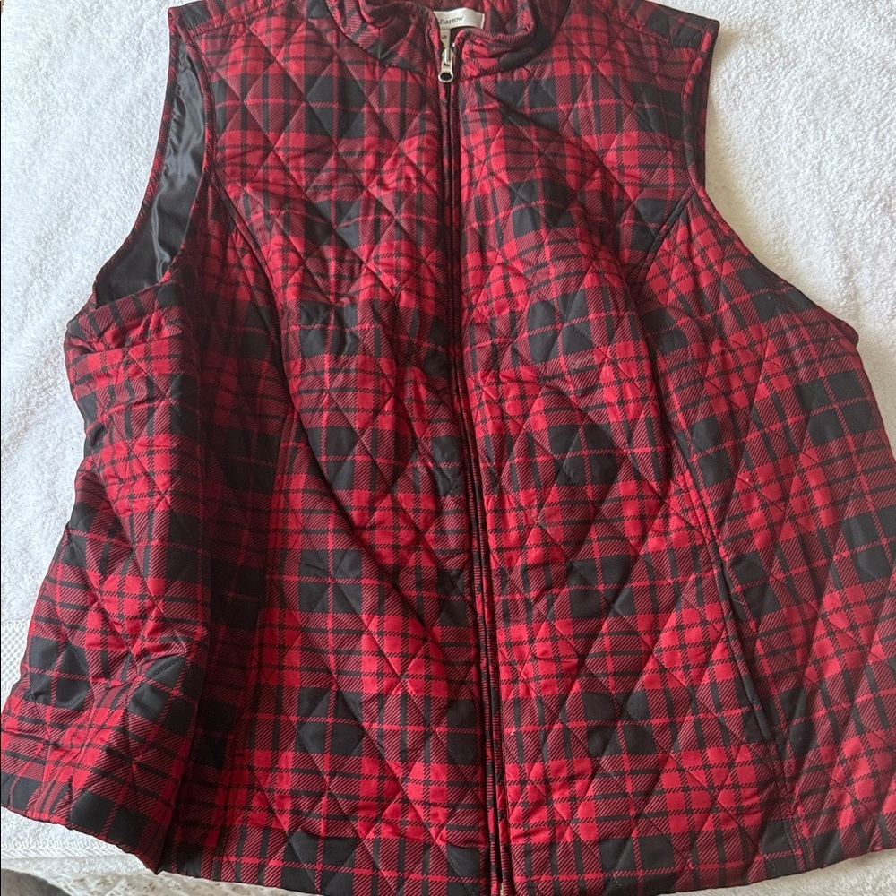 Croft & Barrow Red Plaid Quilted Vest